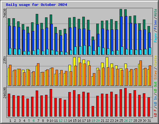 Daily usage for October 2024