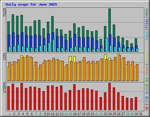 Daily usage for June 2025