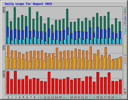 Daily usage for August 2025
