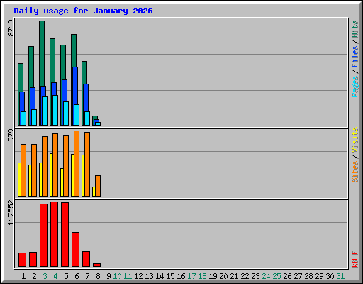 Daily usage for January 2026